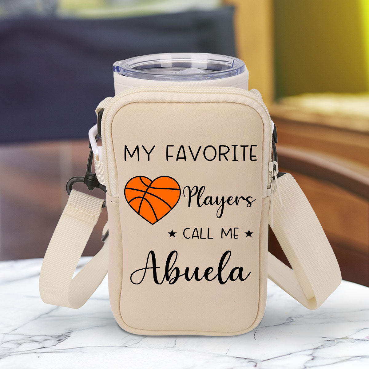 Grandma Little Champion - Personalized Custom Water Bottle Carrier Bag