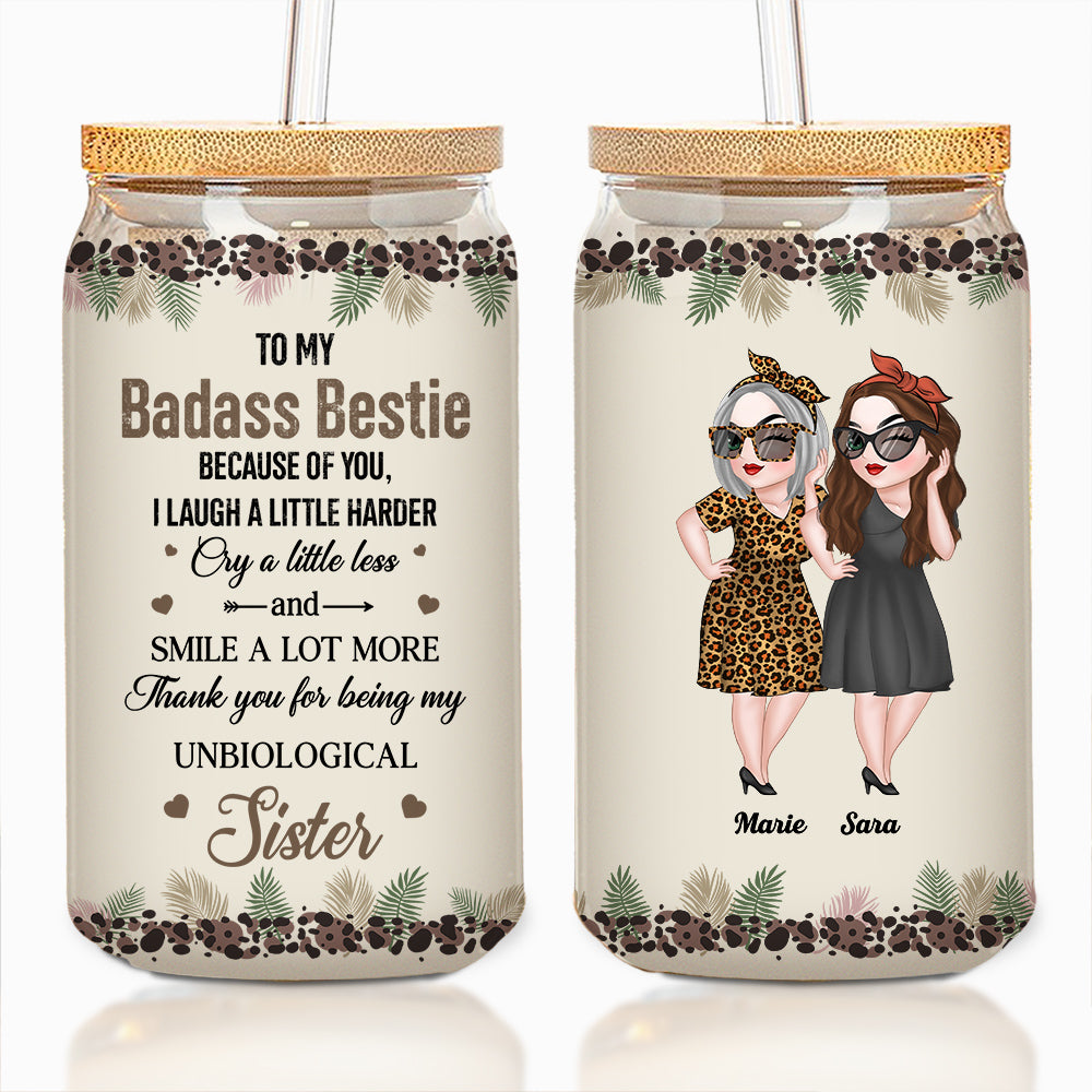 Thank You My Badass Bestie - Personalized Custom Glass Can