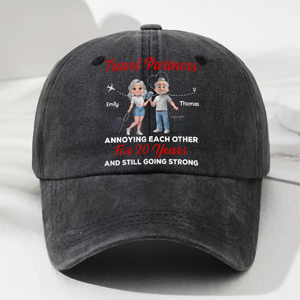 Travel Partners - Personalized Custom Vintage Washed Denim Cap