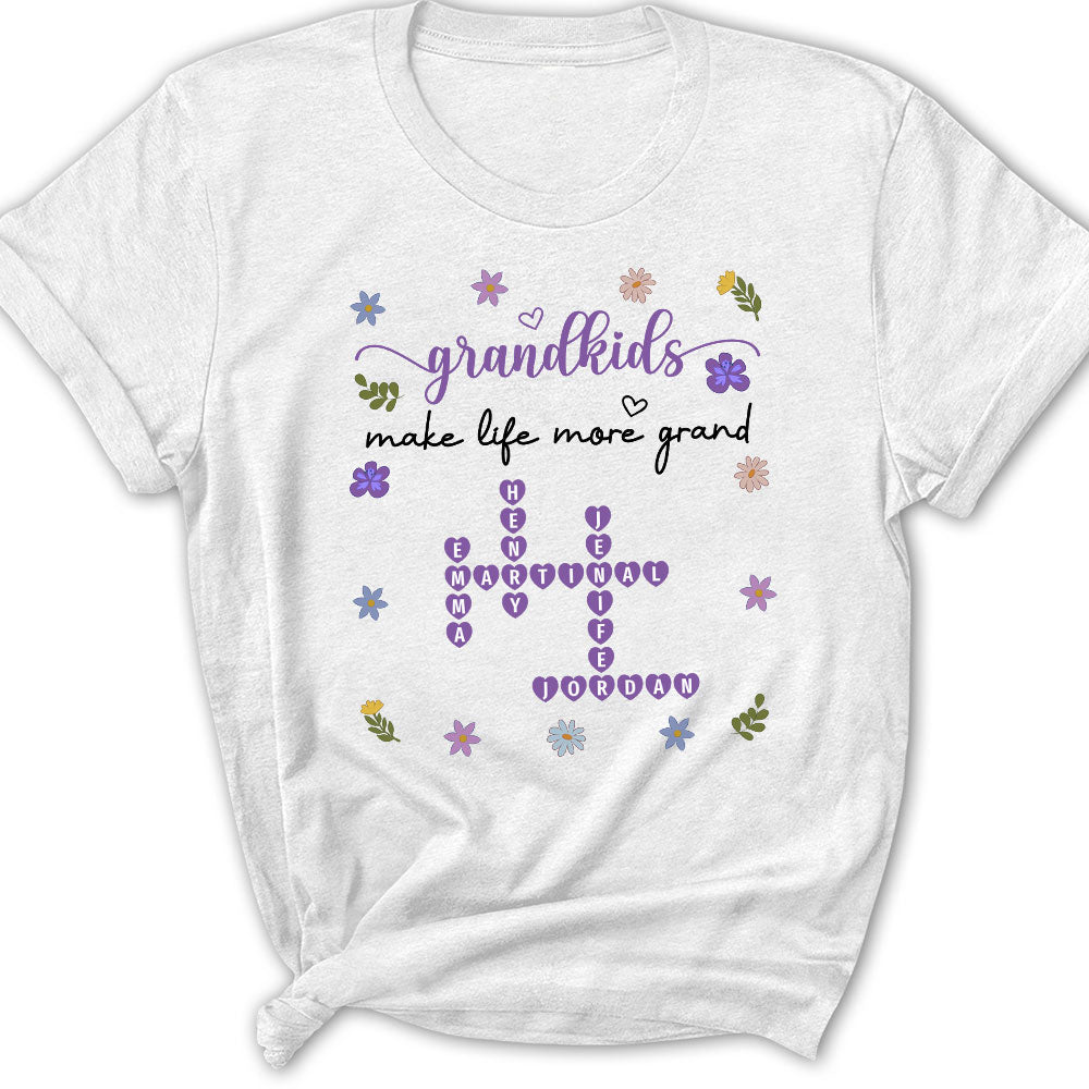 Grandkids Make Life More Grand Crossword - Personalized Custom Shirt