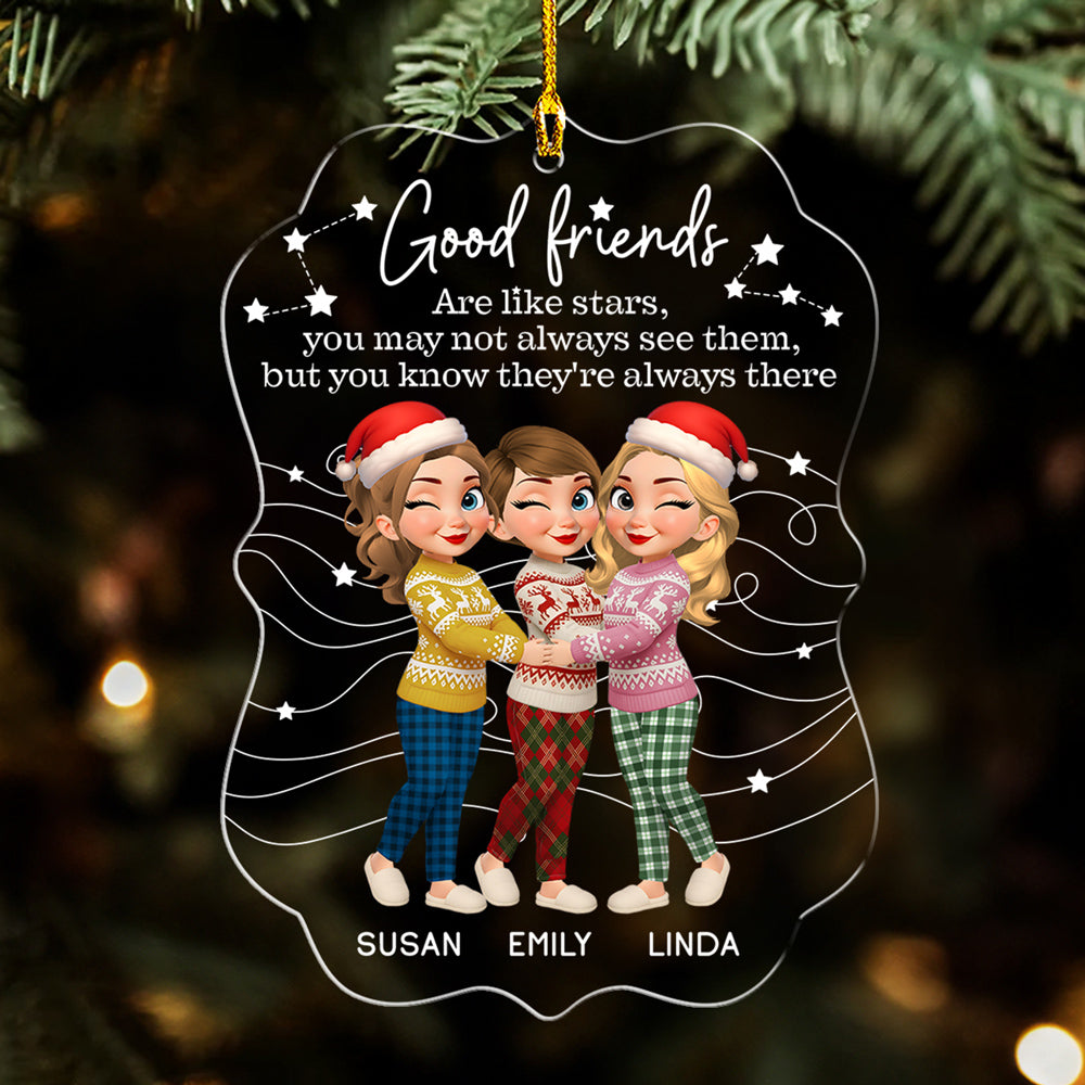 Friends Like Stars Always There - Personalized Custom Acrylic Ornament