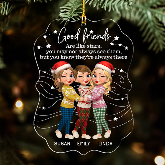 Friends Like Stars Always There - Personalized Custom Acrylic Ornament