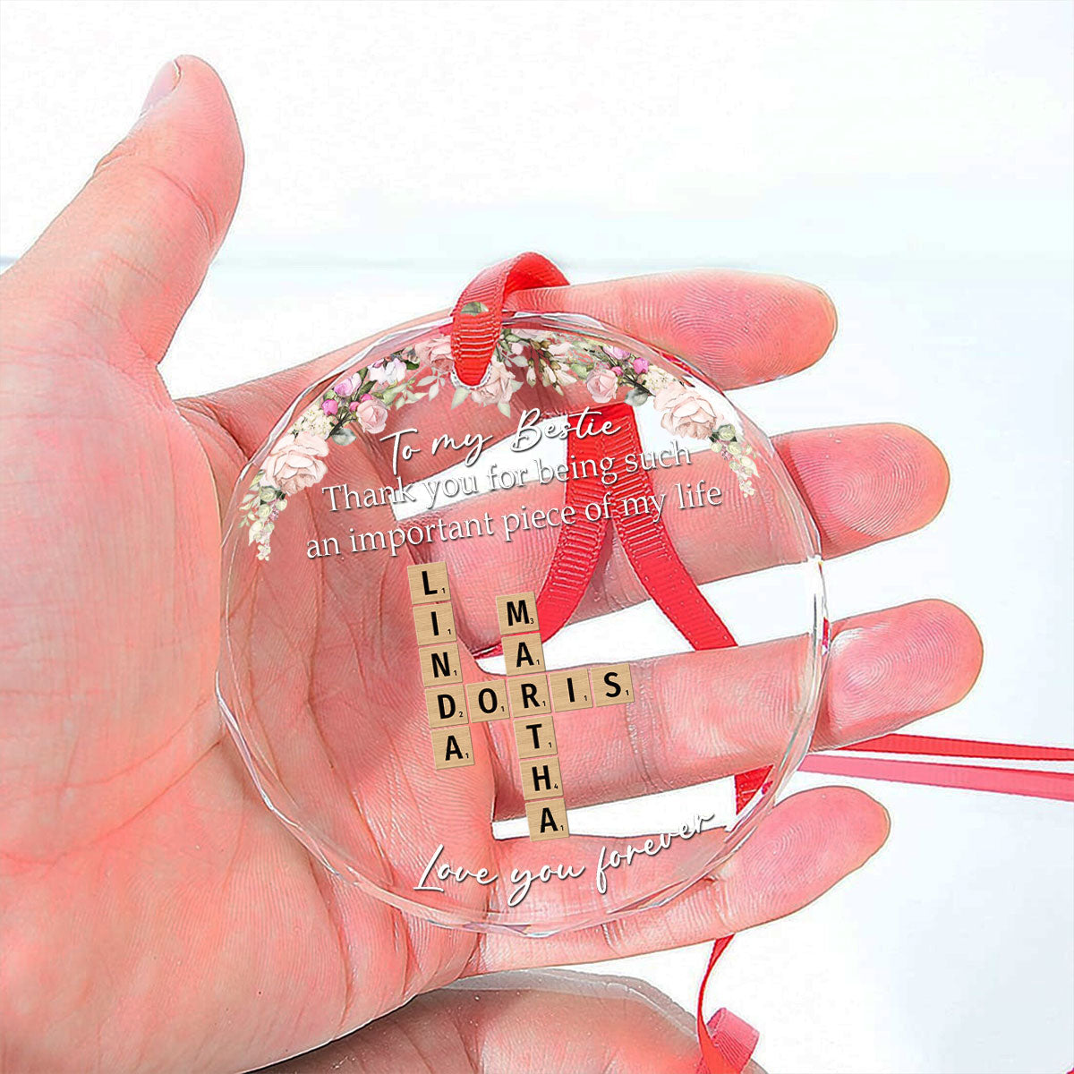 Friends Make Everything Easier  - Personalized Custom Glass Ornament
