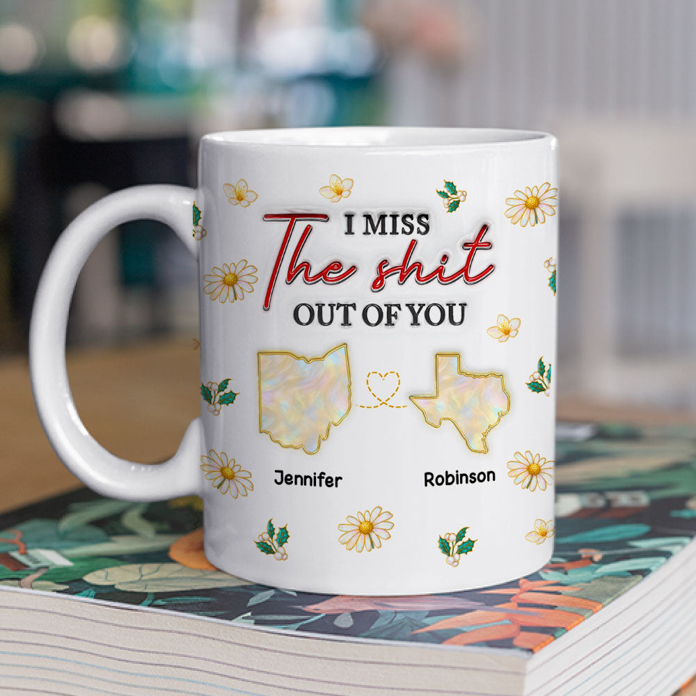 Far Apart But Still Close - Personalized Custom 3D Inflated Effect Coffee Mug