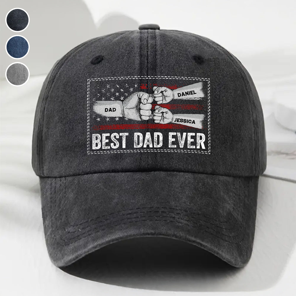 His Strength Begins With Love - Personalized Custom Vintage Washed Denim Cap