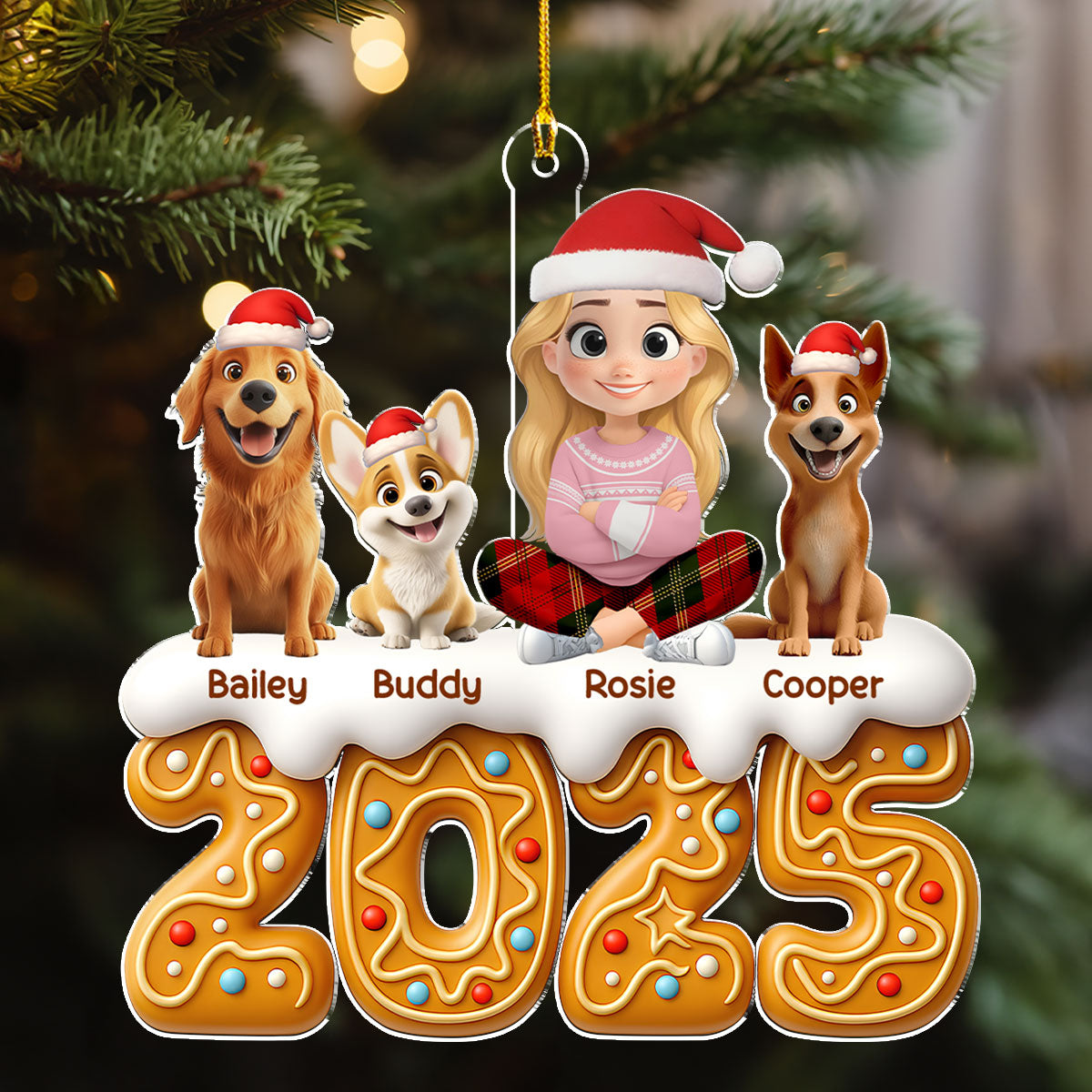 Dog Mom Dad Of The Year - Personalized Custom Acrylic Ornament
