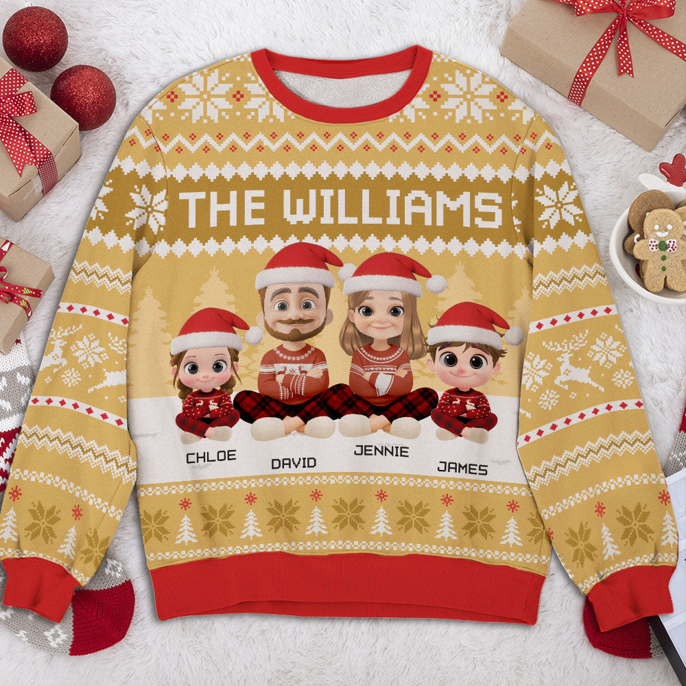Our Family Christmas Sweatshirt - Personalized Custom All-Over-Print Sweatshirt