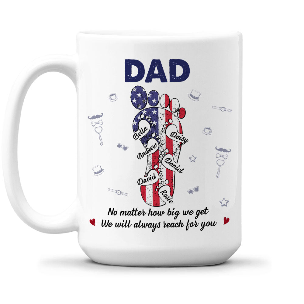 Dad Footsteps Heart - Personalized Custom Coffee Mug