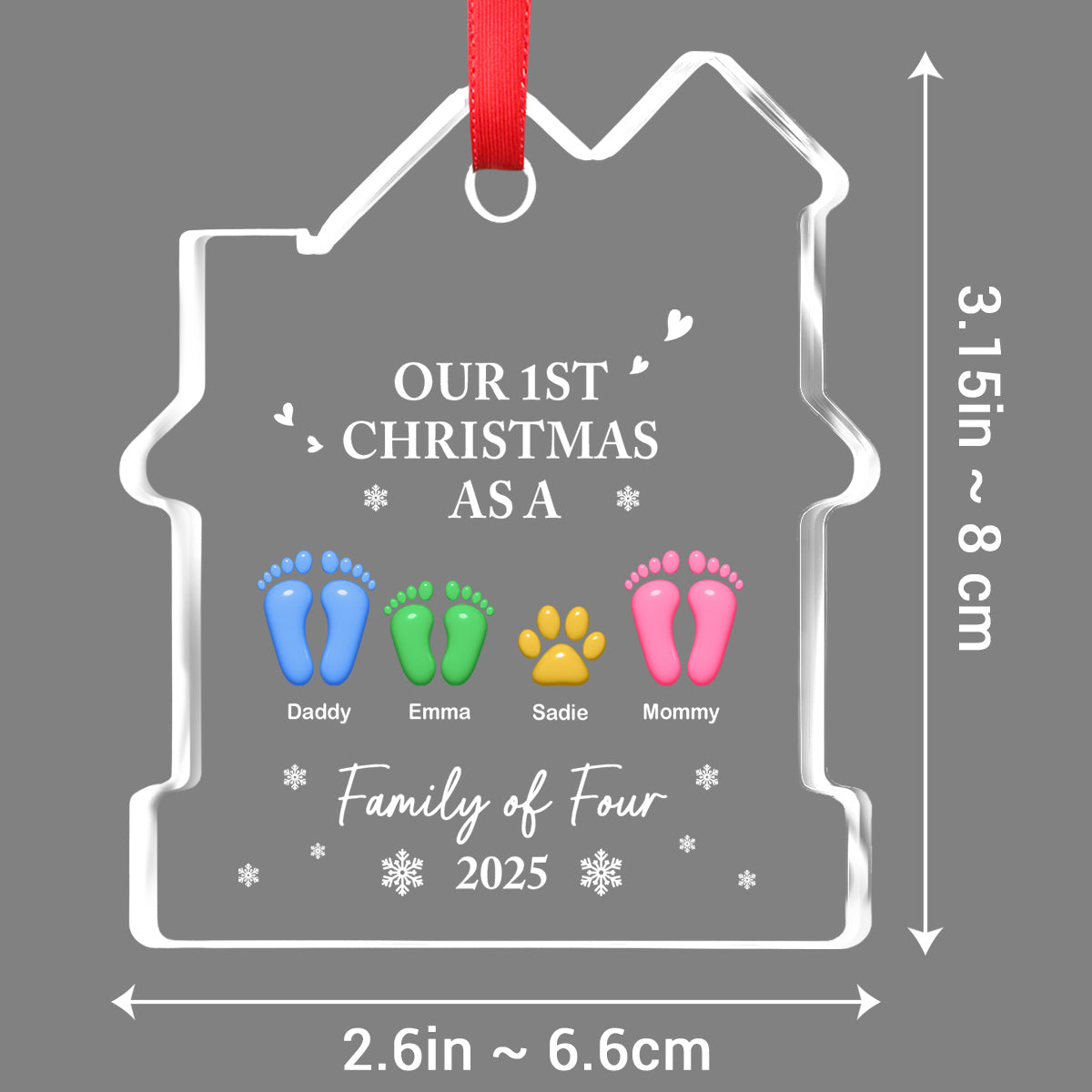 Our First Holiday Season As One - Personalized Custom House Shaped Glass Ornament