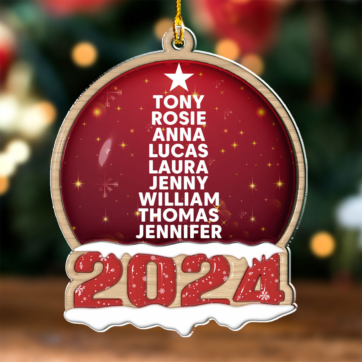 Custom Name Family - Personalized Custom 3D Inflated Effect Acrylic Ornament