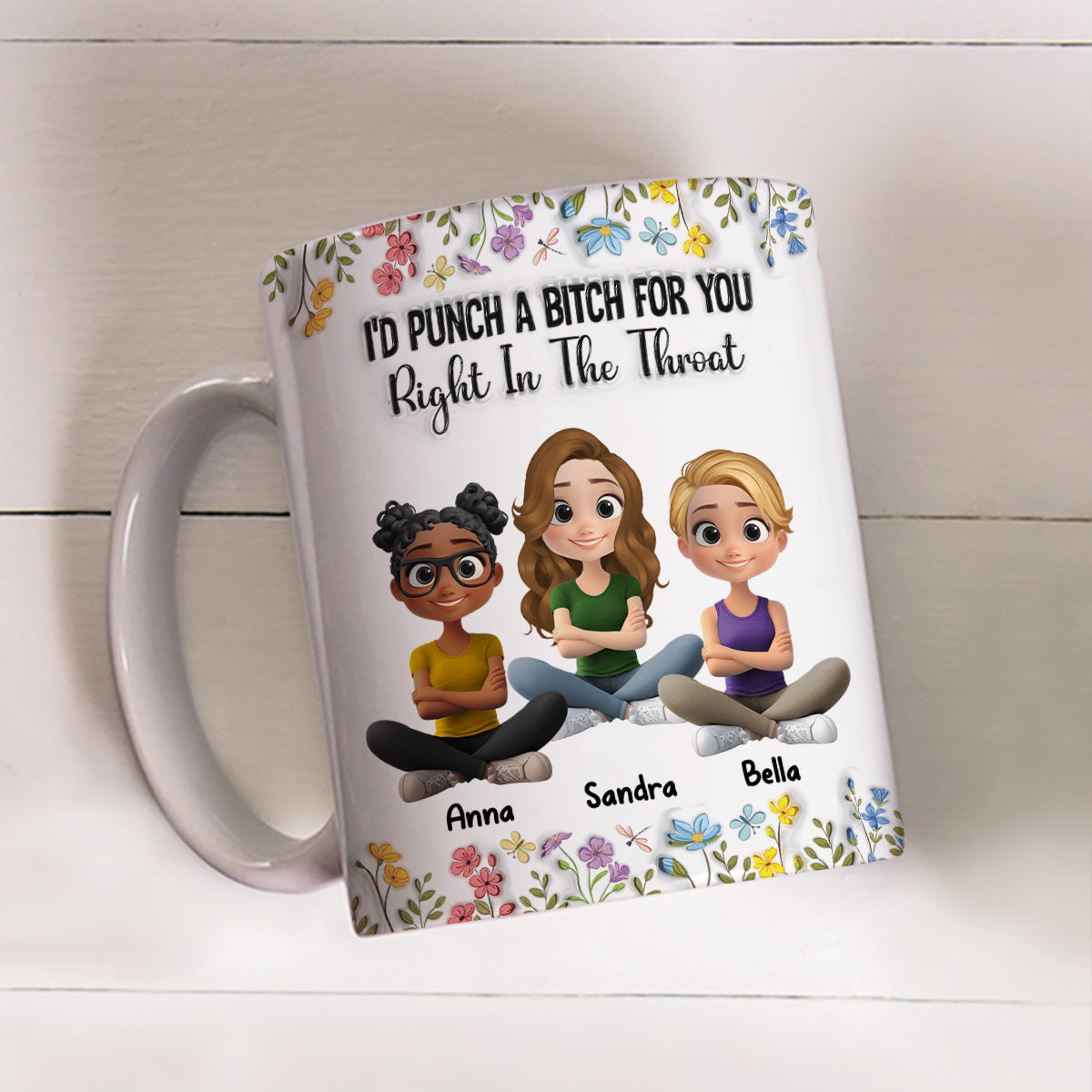 You And Me Bestie Forever Cartoonize - Personalized Custom 3D Inflated Effect Coffee Mug