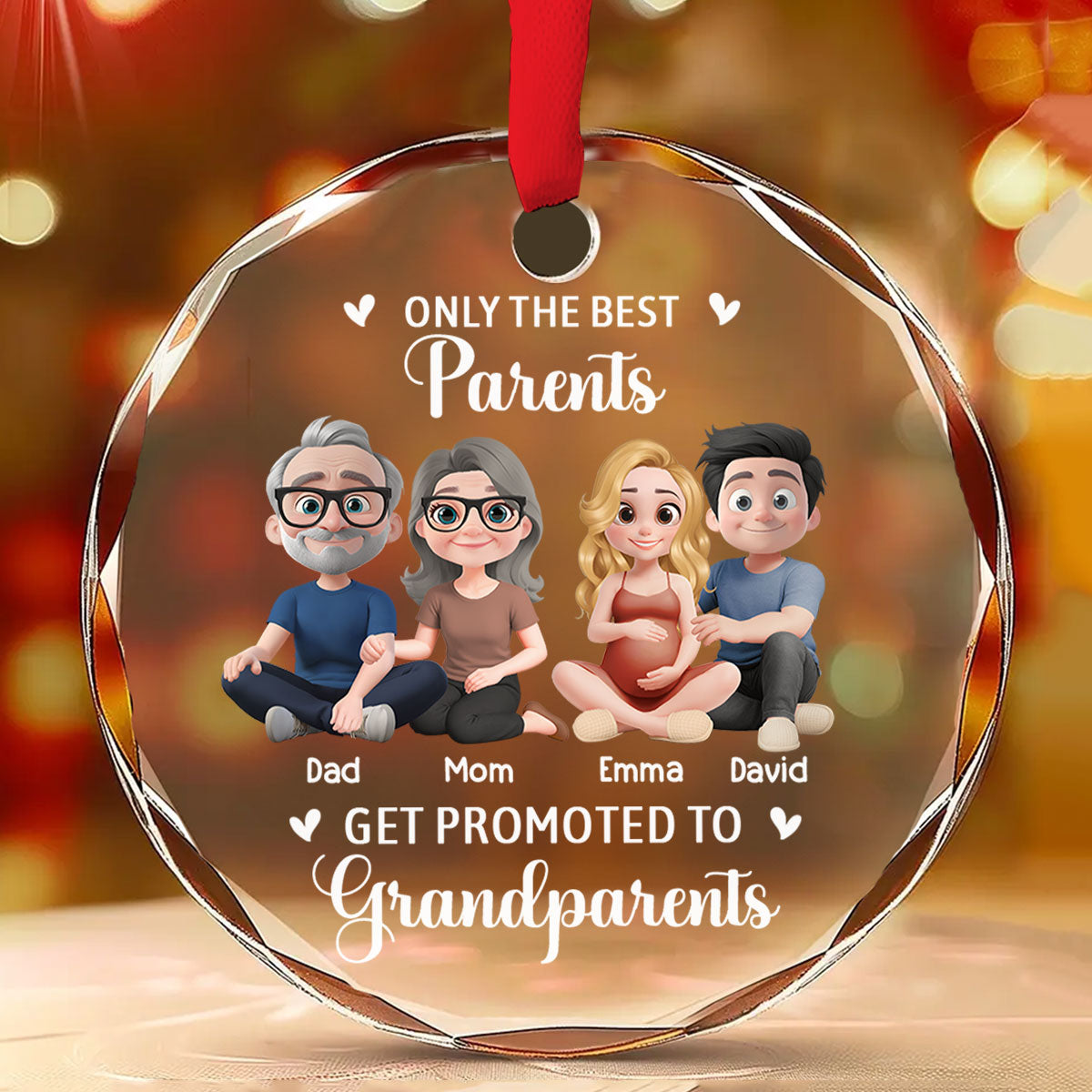 New Grandparents - Personalized Custom Glass Ornament