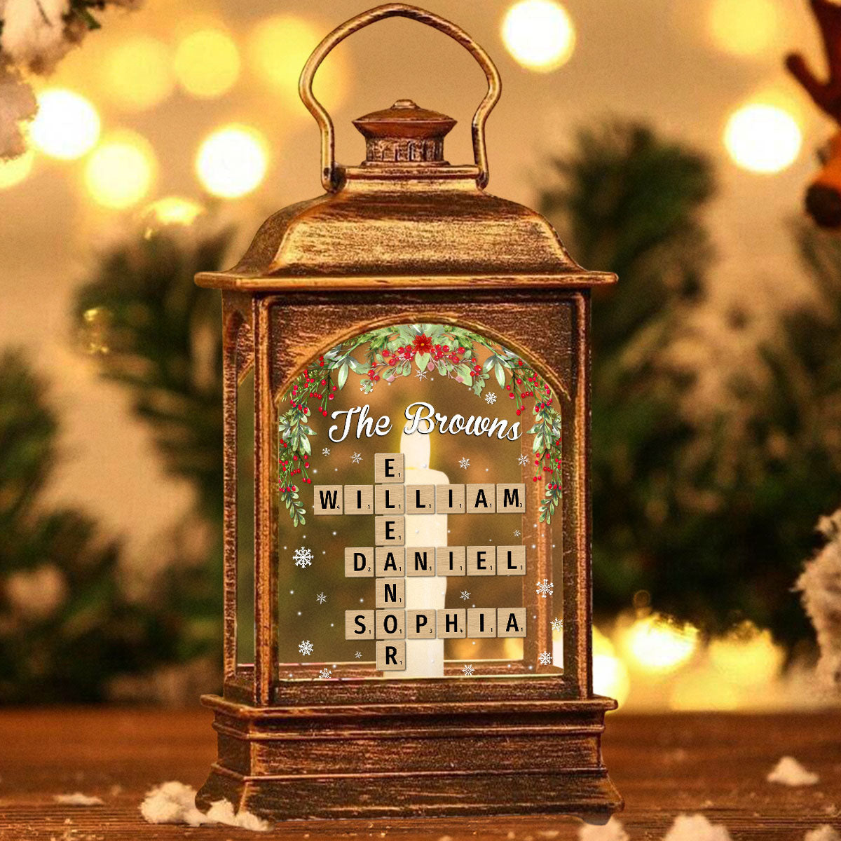Family Crossword - Personalized Custom Christmas Wind Lamp