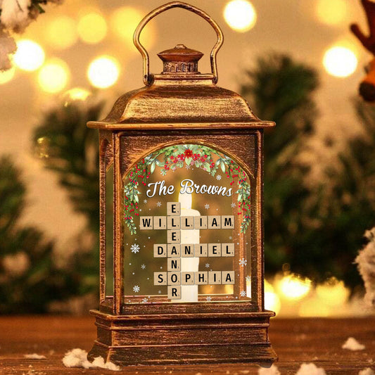 Family Crossword - Personalized Custom Christmas Wind Lamp