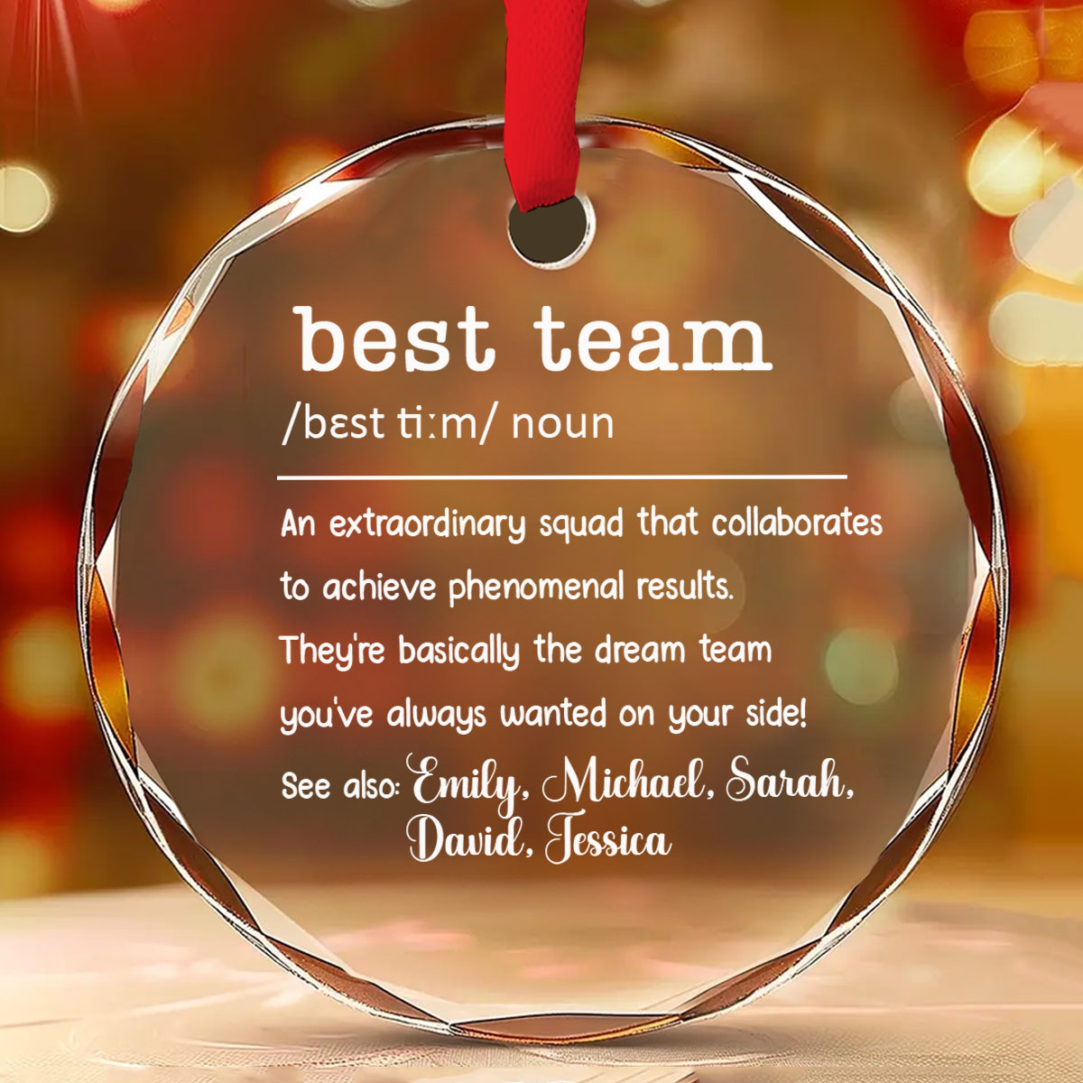 We Are One Epic Team - Personalized Custom Glass Ornament