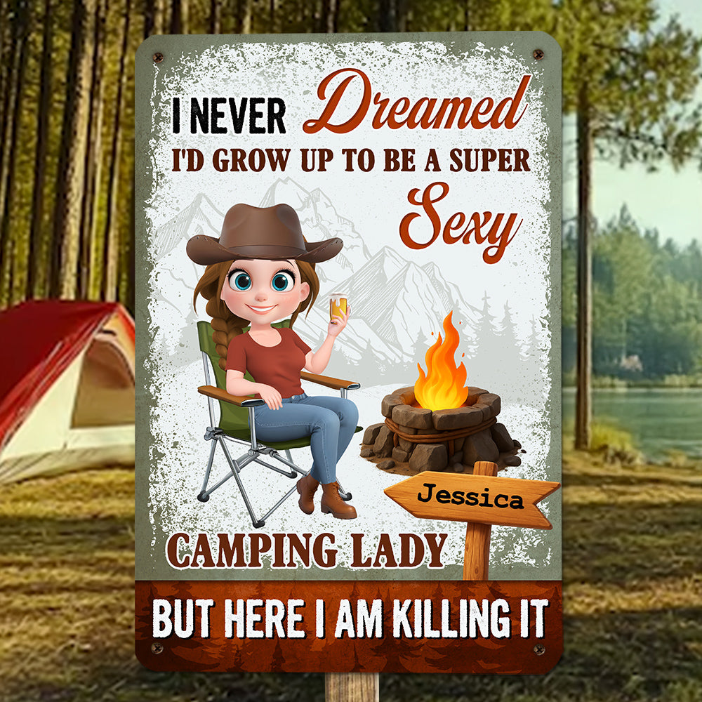 Just Crushing This Camping Life - Personalized Custom Metal Sign