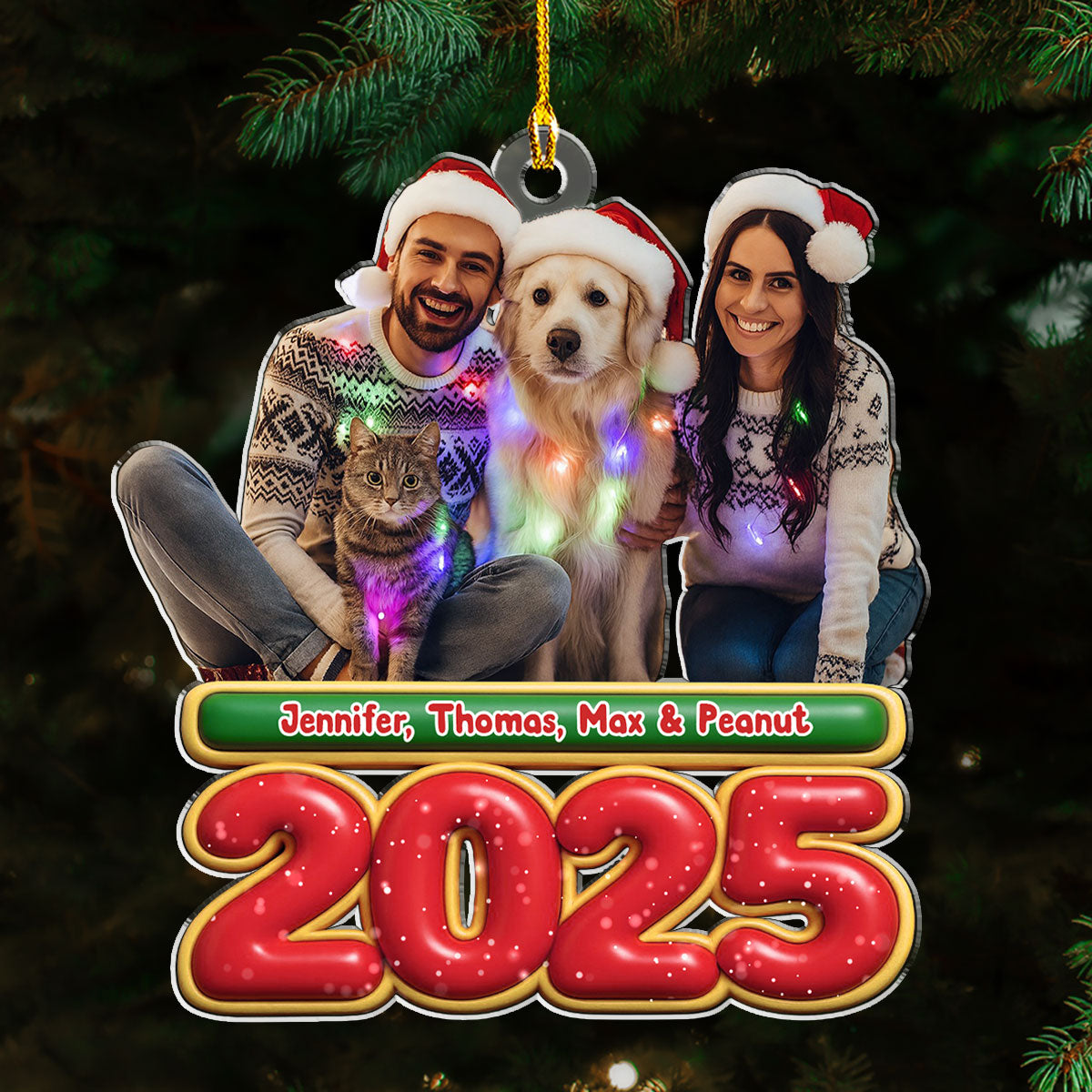 My Kids Is Here Pet Photo Version - Personalized Custom Acrylic Ornament