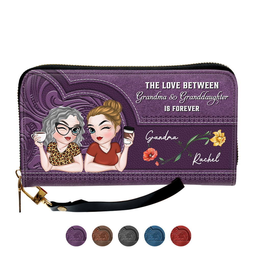 Forever Love You Grandma - Personalized Custom Leather Wallet