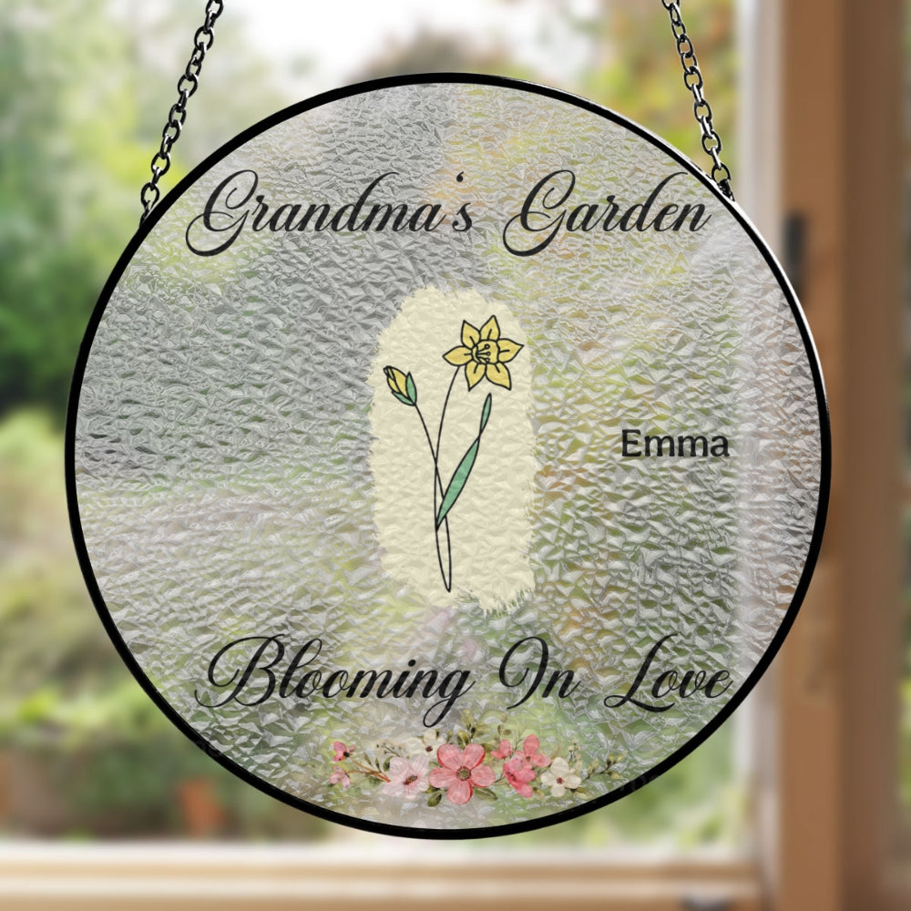 Love Grows Here - Personalized Custom Window Hanging Suncatcher
