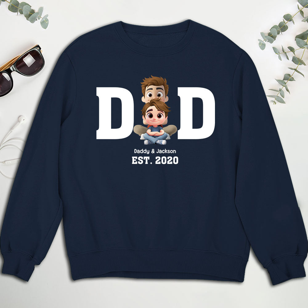 Happy Kids With Dad - Personalized Custom Shirt