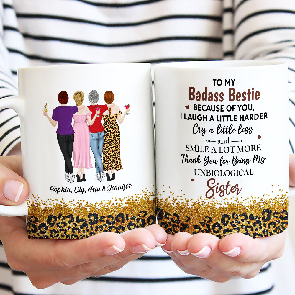 Because Of You I Laugh A Little Harder - Personalized Custom Coffee Mug