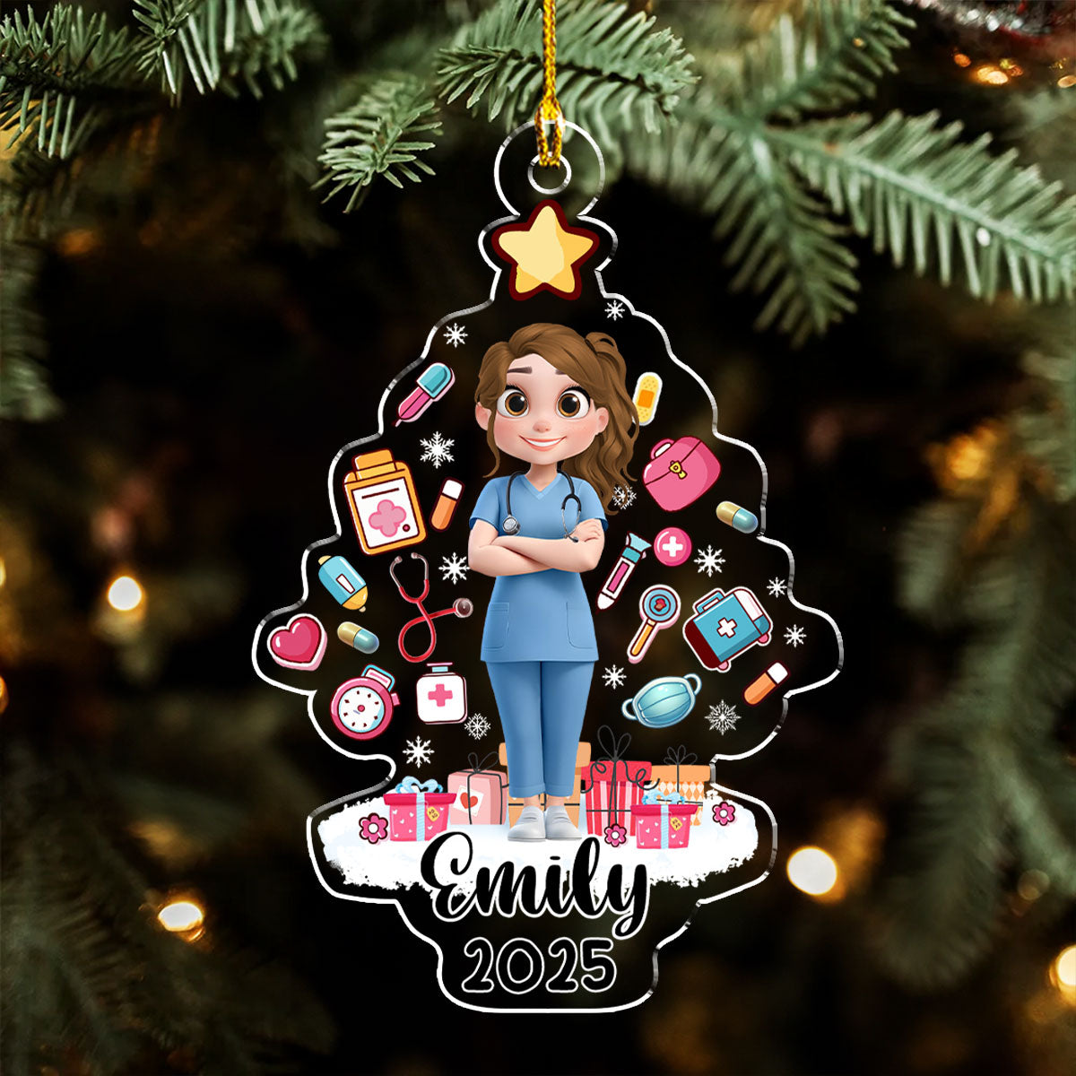 Medical Christmas Tree - Personalized Custom Acrylic Ornament 
