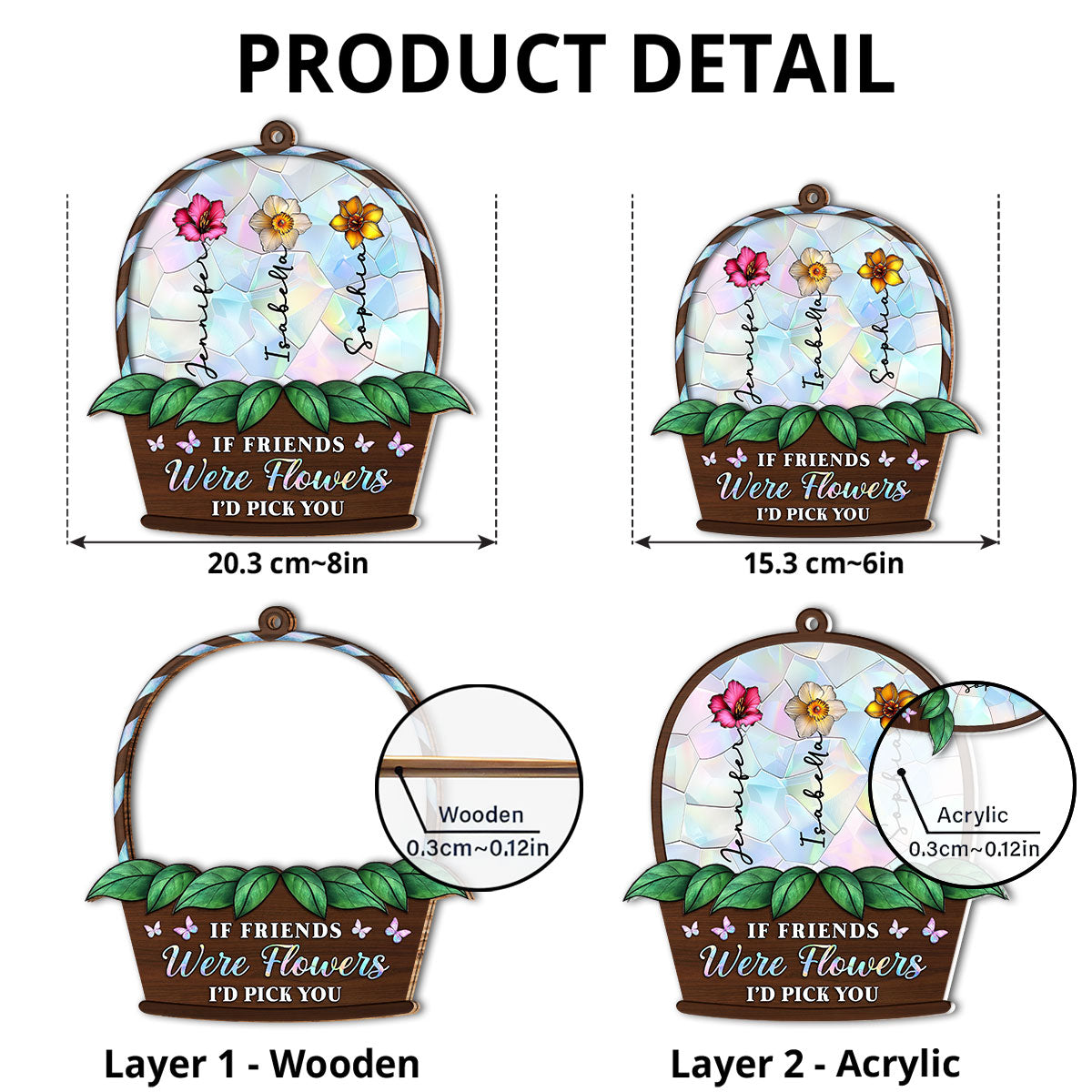 I'd Pick You Flower - Personalized Custom Suncatcher