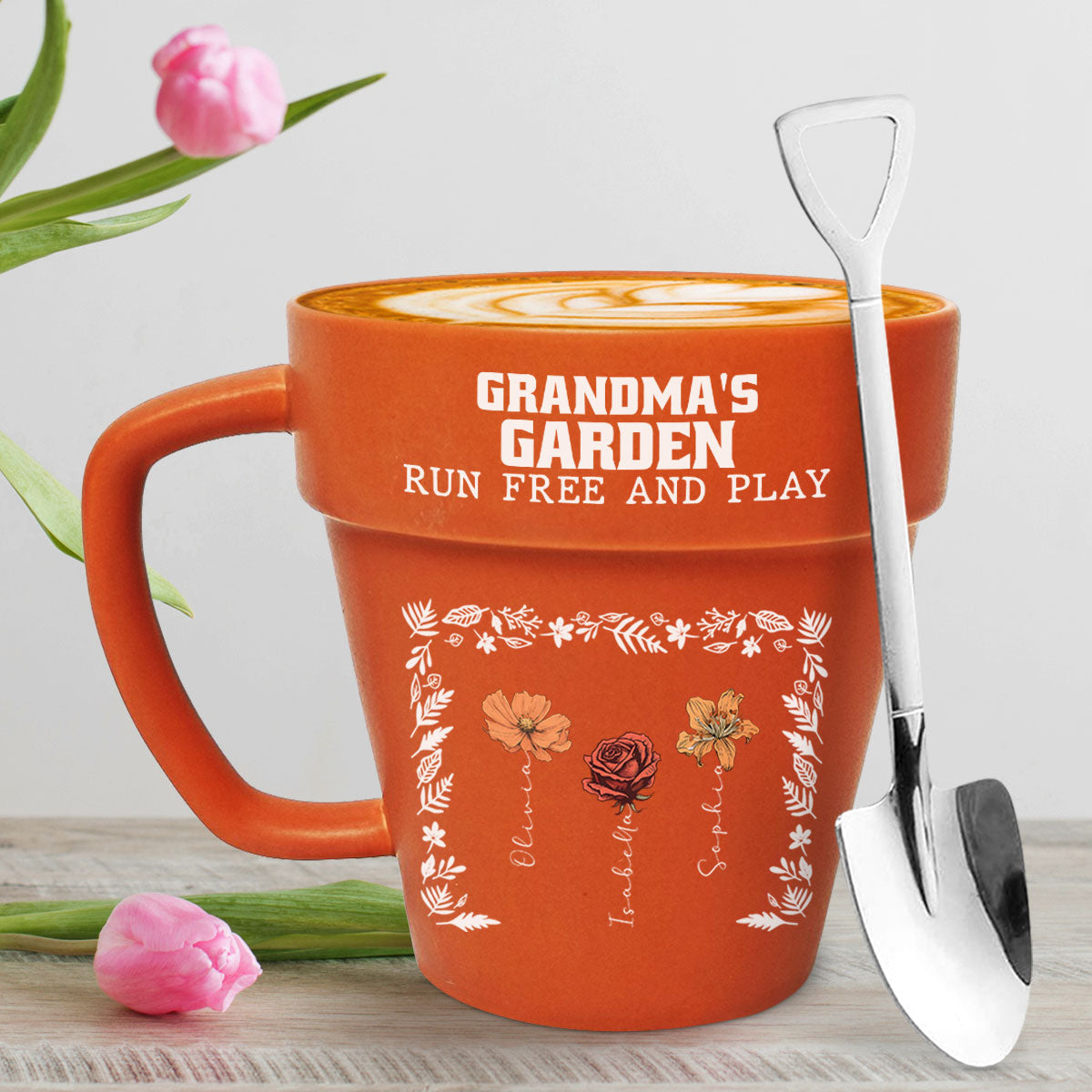 Birth Flower Grow An Old Friend - Personalized Custom Plant Pot Mug