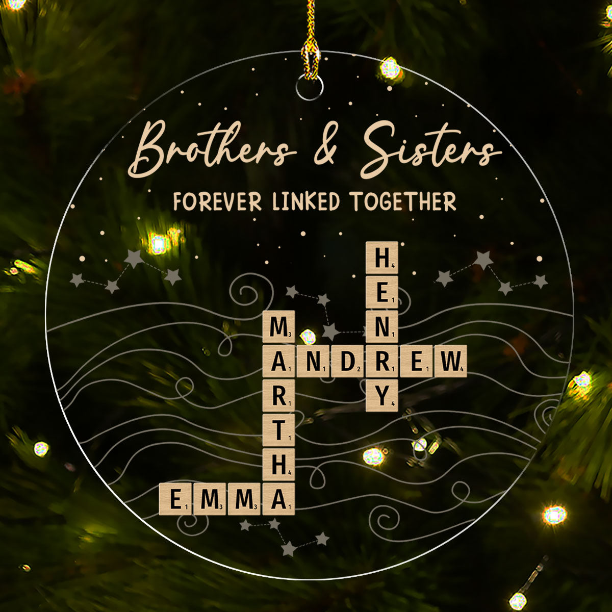 Forever Linked By Love - Personalized Custom Acrylic Ornament