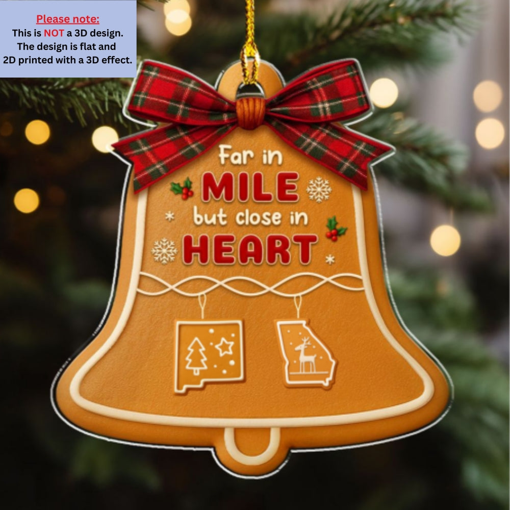 Love Erases The Long Distance - Personalized Custom Acrylic Ornament