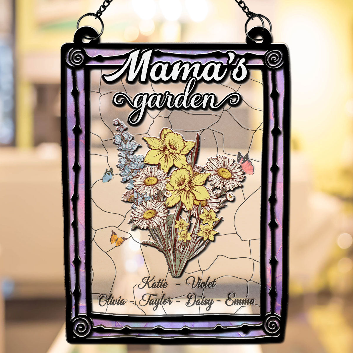 Birth Flower Grandma Garden - Personalized Custom Suncatcher