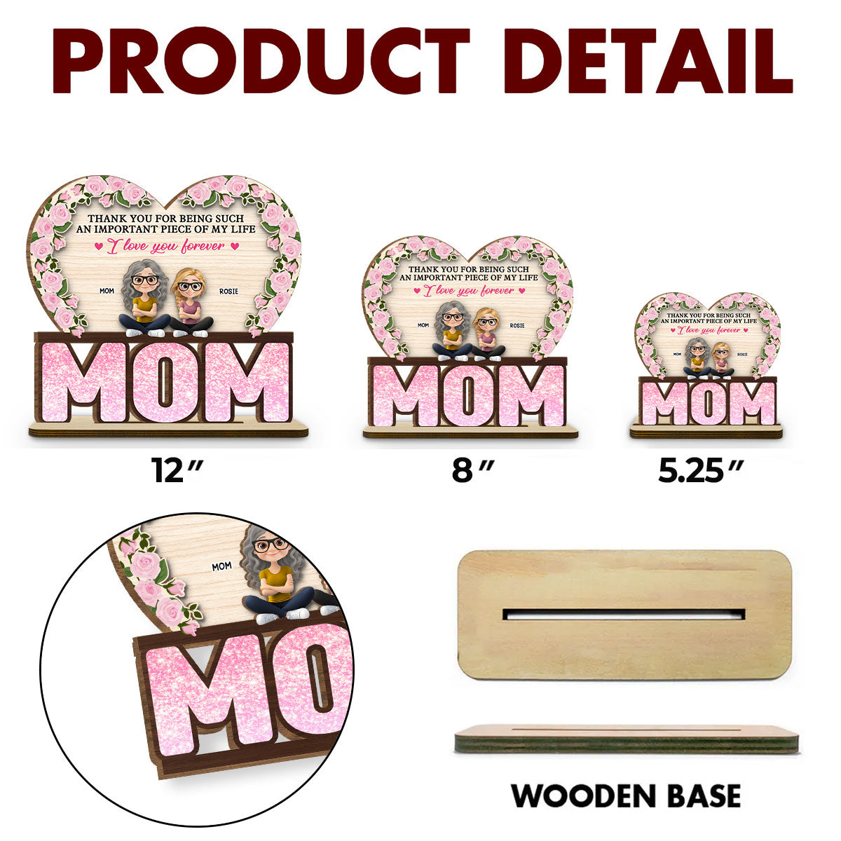 Thank You For Being Such An Important Piece Of My Life - Personalized Custom 2-Layer Wood Plaque With Flat Base