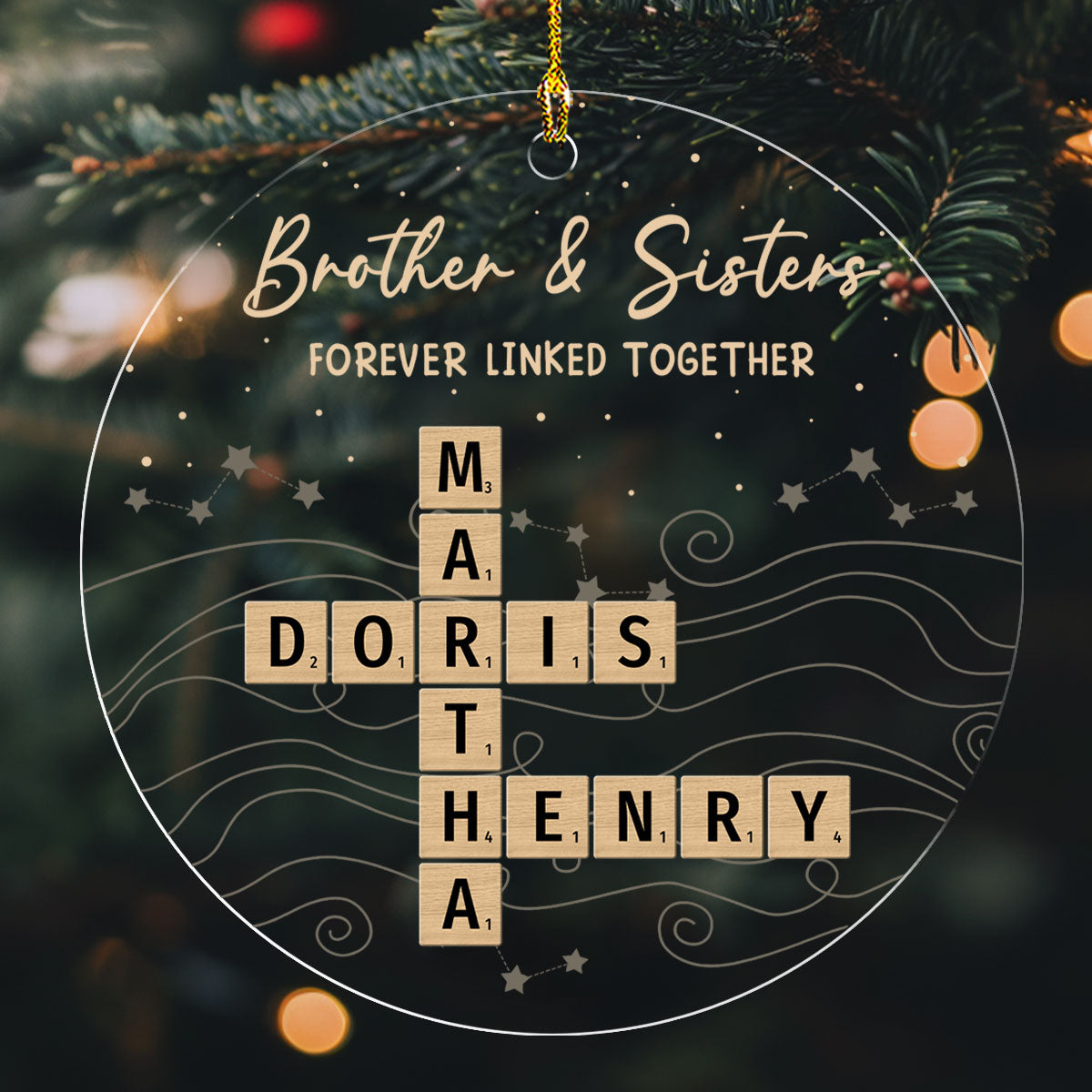 Forever Linked By Love - Personalized Custom Acrylic Ornament