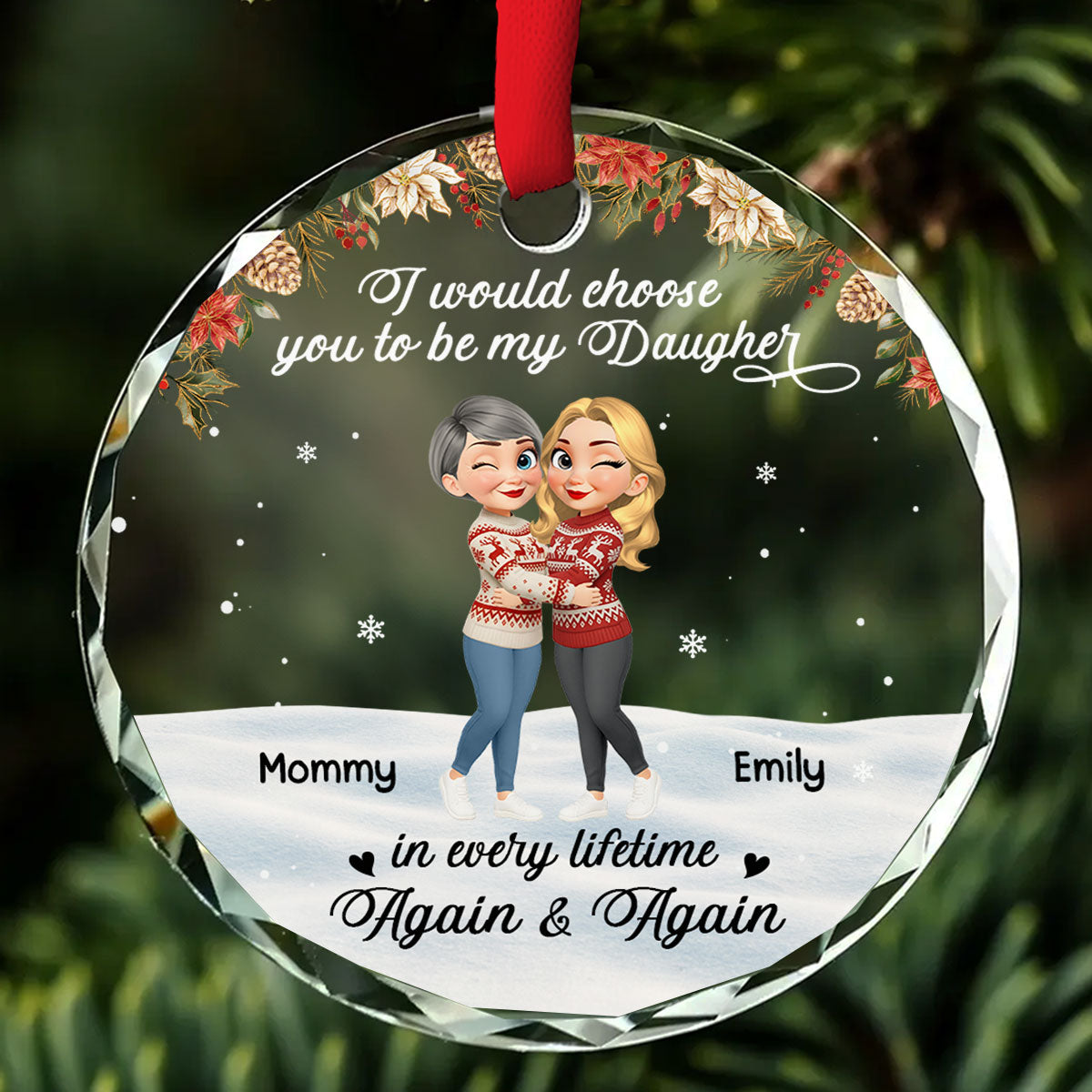 My Daughter My Eternal Gift - Personalized Custom Glass Ornament