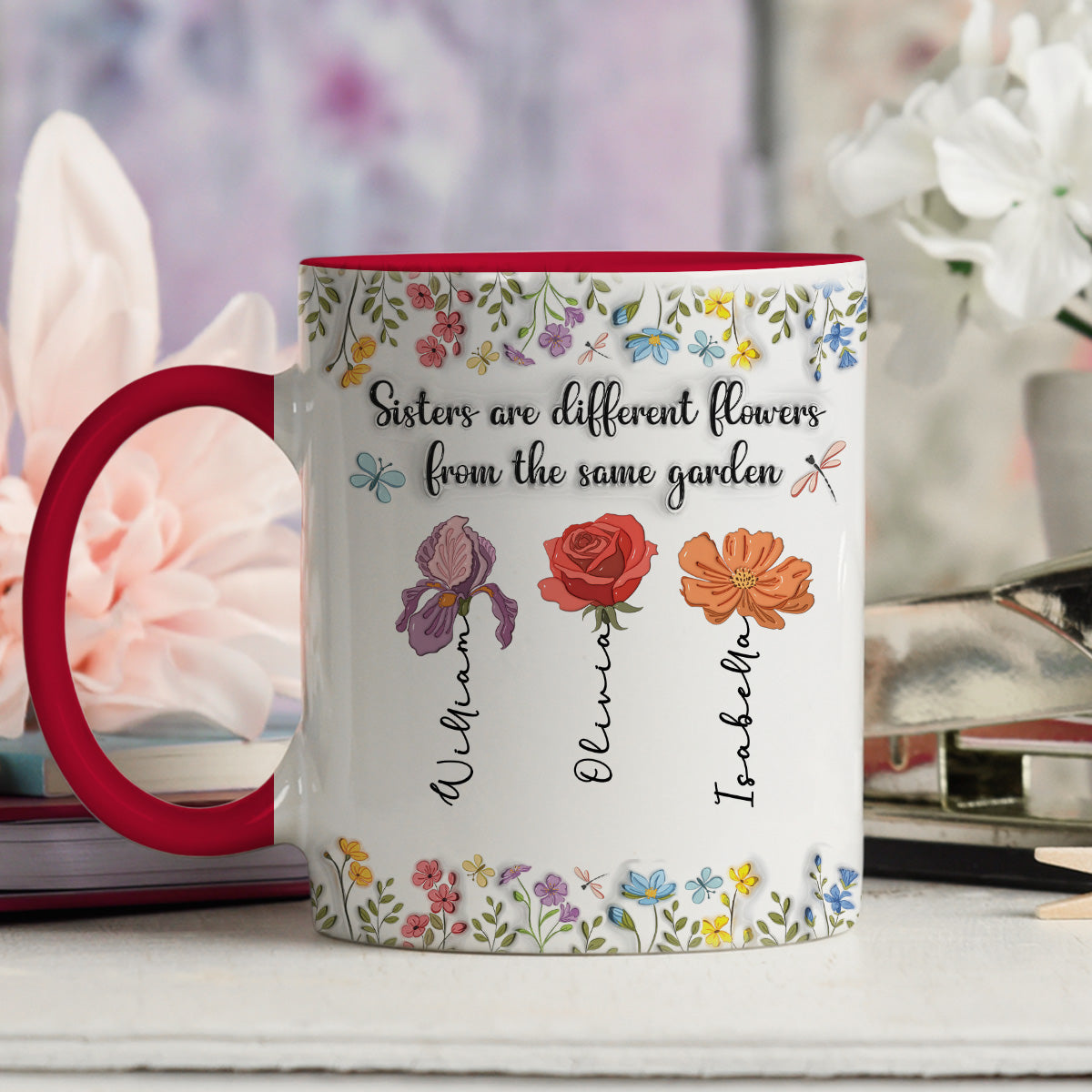 Sisters Make Life More Colorful - Personalized Custom 3D Inflated Effect Accent Mug