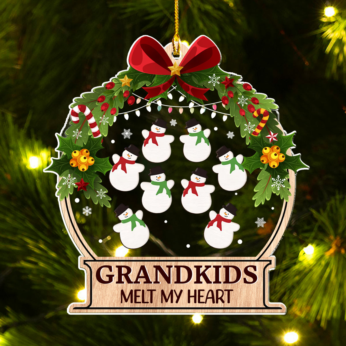 Grandkids Melt My Heart - Personalized Custom Acrylic Ornament
