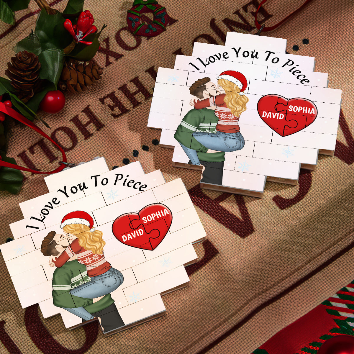 Love You To Piece - Personalized Custom Puzzle Ornament