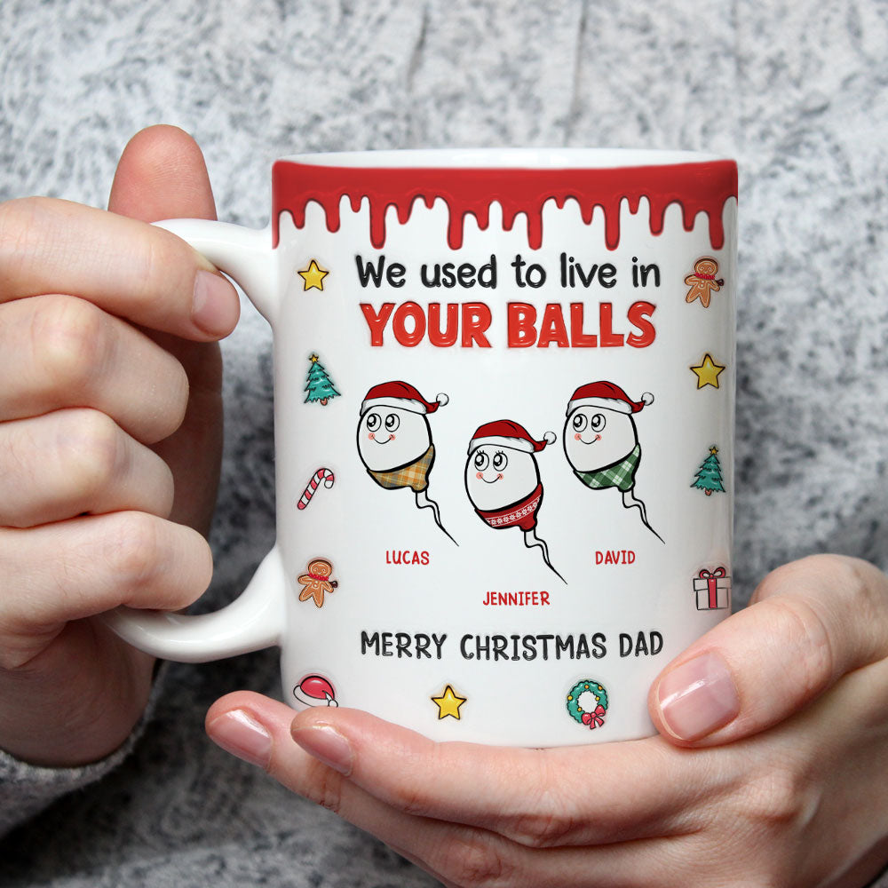 We Used To Lived In Your Balls Merry Christmas - Personalized Custom 3D Inflated Effect Mug