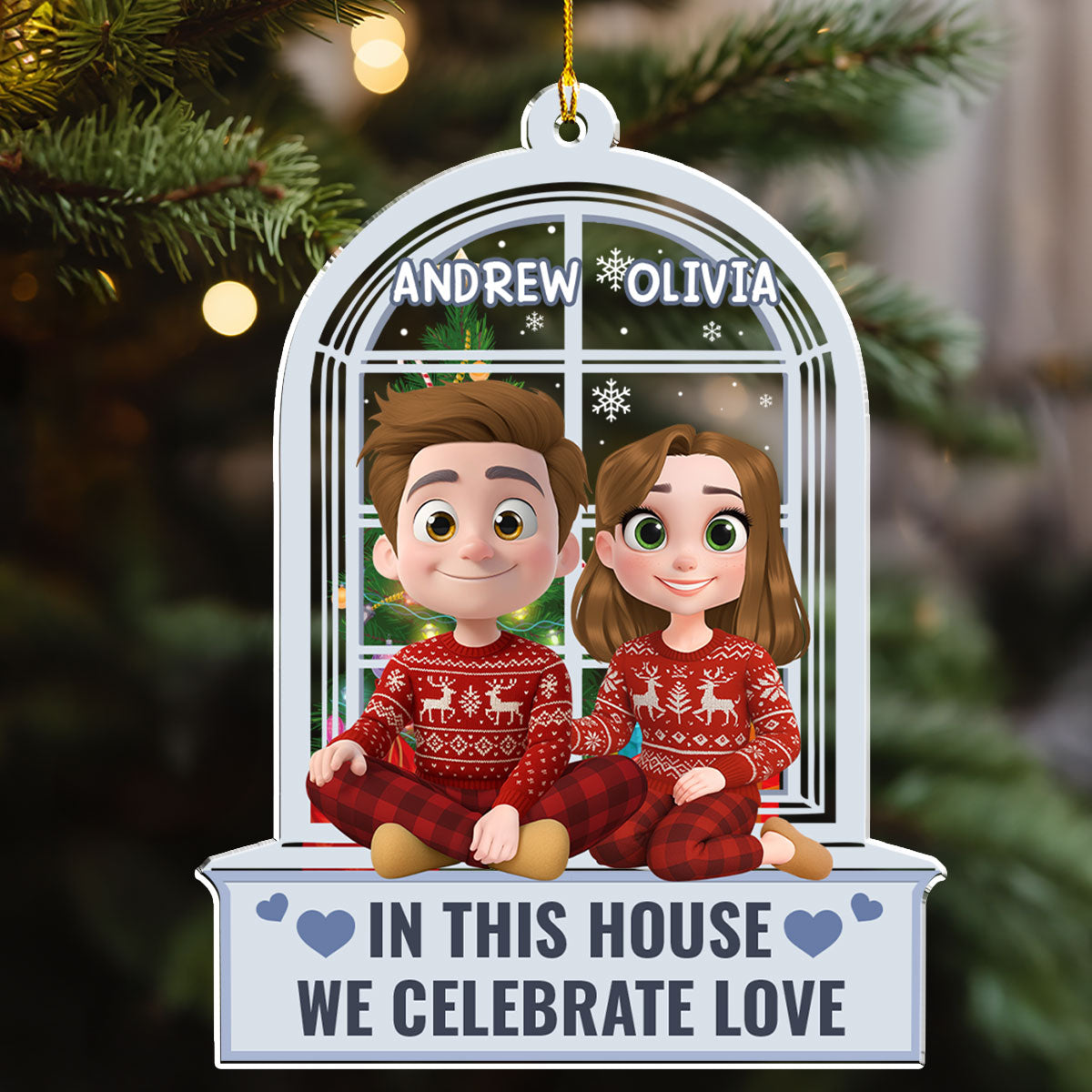 Celebrate Love Window - Personalized Custom Acrylic Ornament