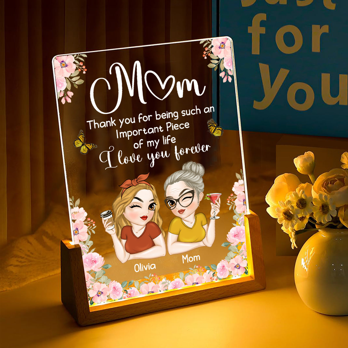 Important Piece - Personalized Custom Plaque With Walnut Base