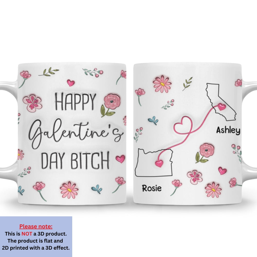 Galentine Club Knows No Distance - Personalized Custom 3D Inflated Effect Mug