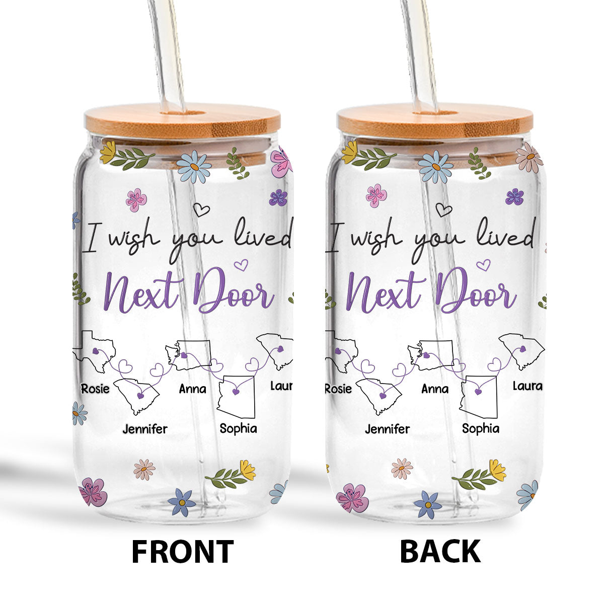 I Wish We Lived Closer - Personalized Custom Glass Can