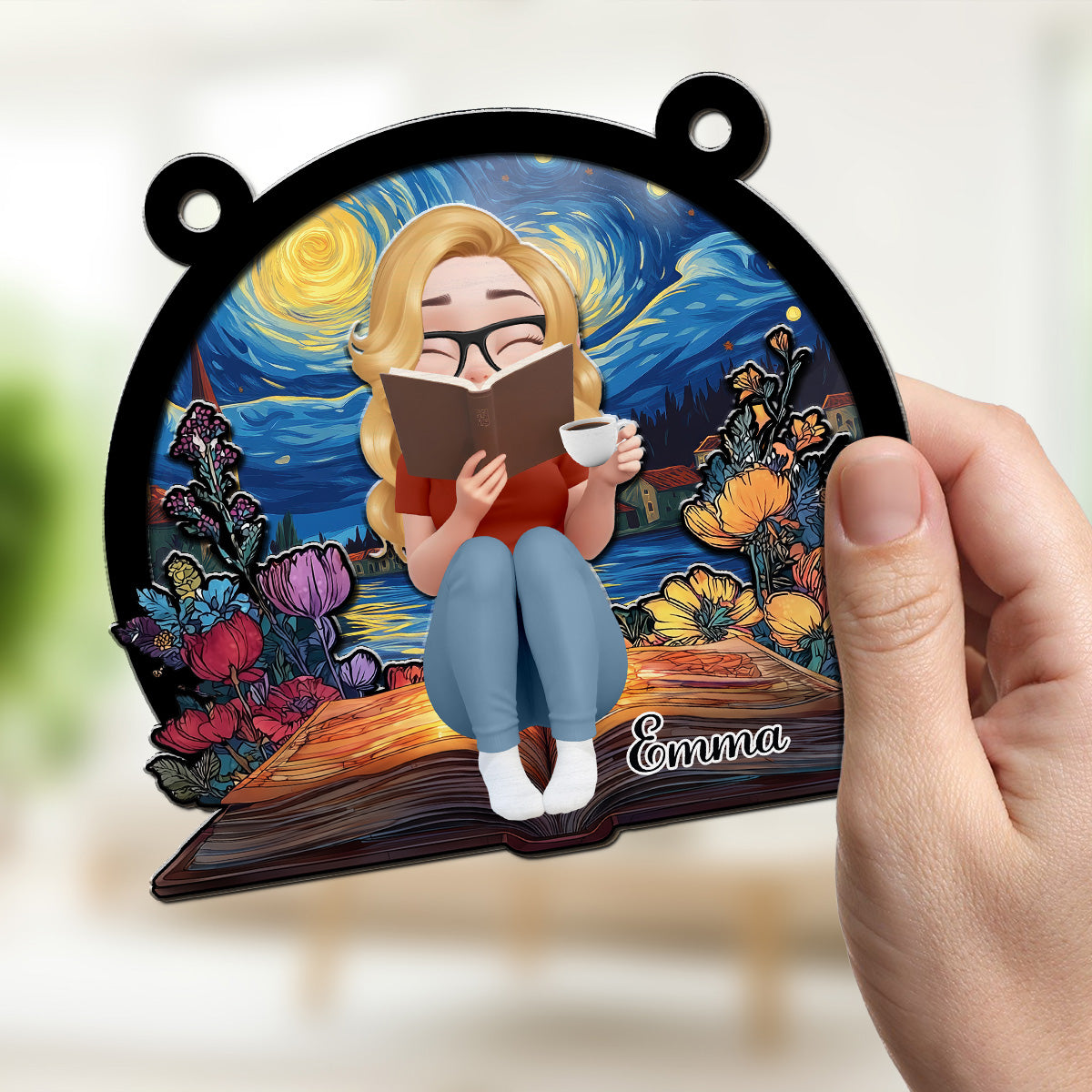 Book Lover - Personalized Custom Suncatcher