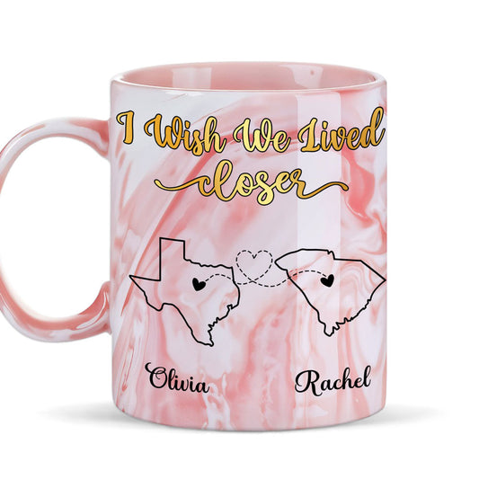 By My Side - Personalized Custom Pink Marble Mug