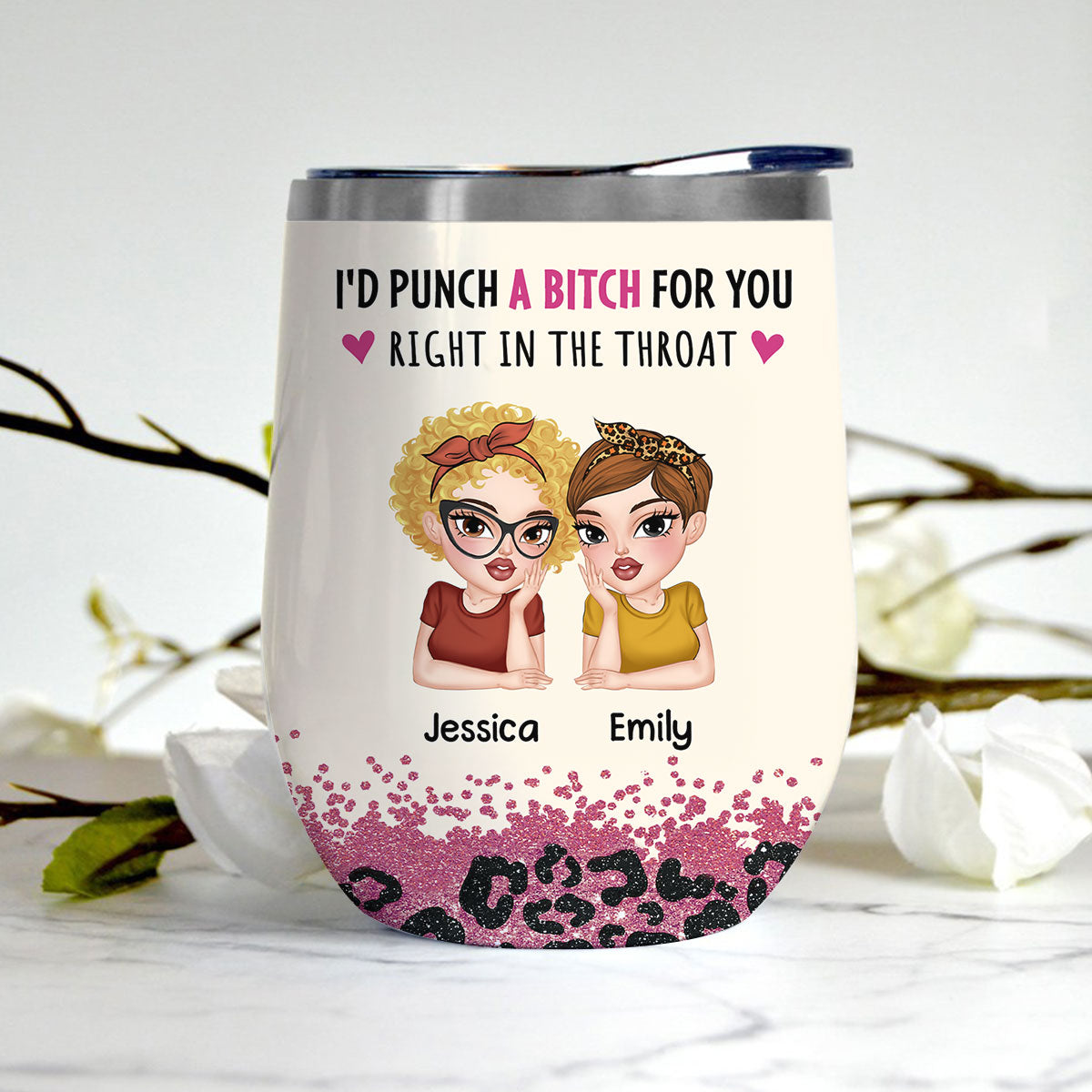 Best Friends - Personalized Custom Wine Tumbler