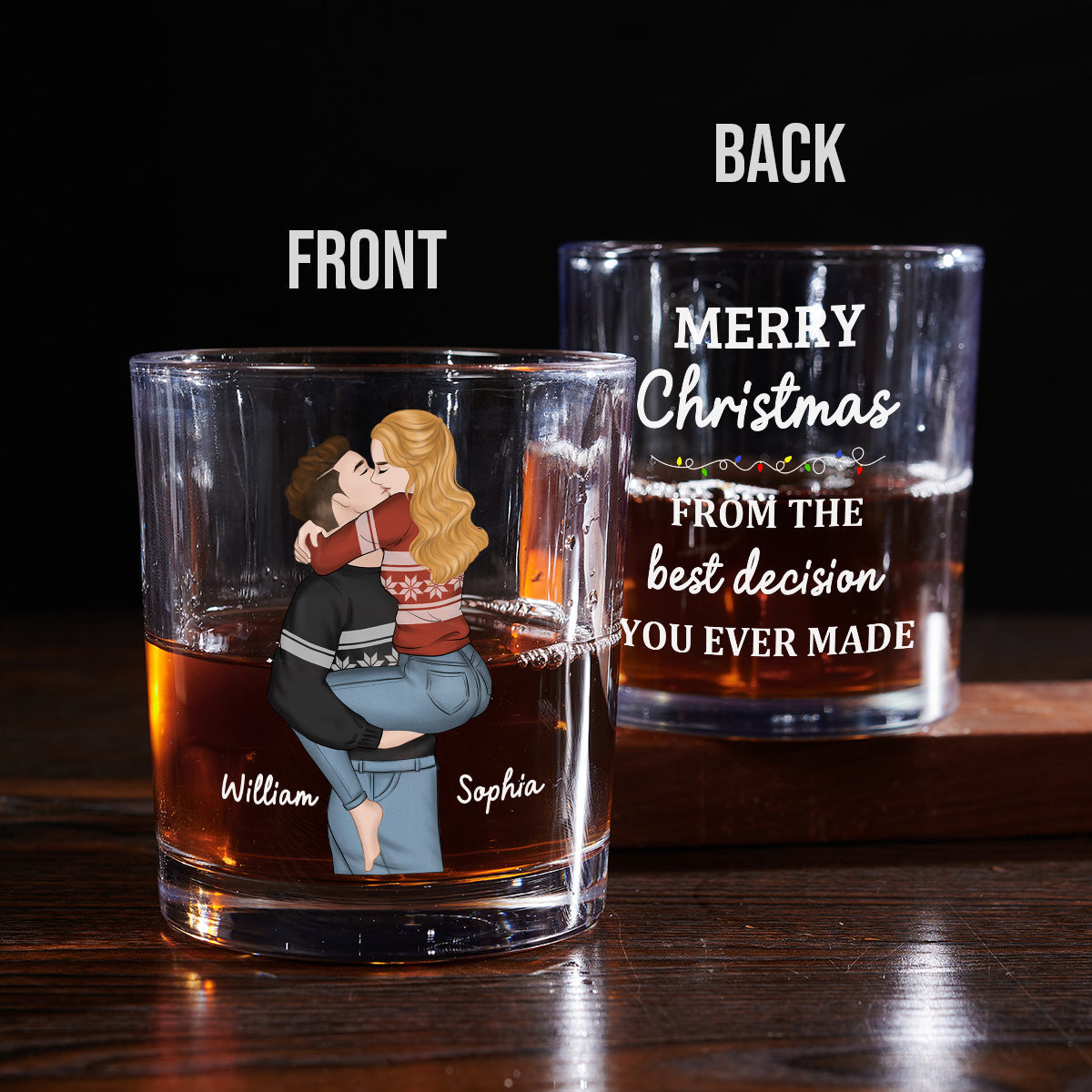 Best Decision - Personalized Custom Whiskey Glass