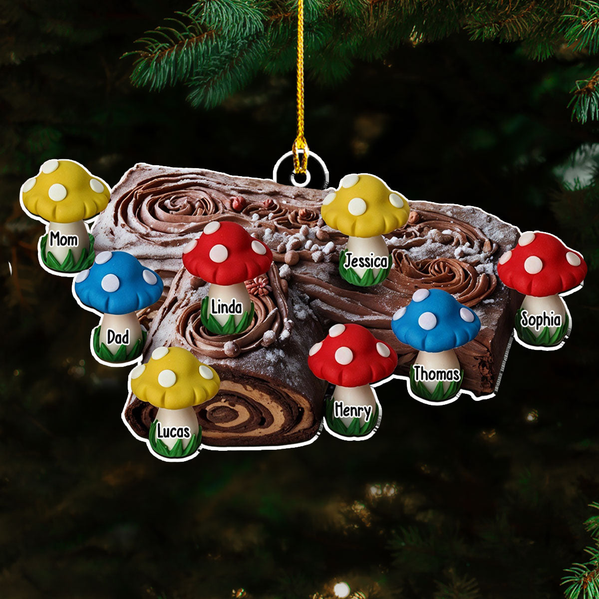 Yule Log Cake Crew - Personalized Custom Acrylic Ornament