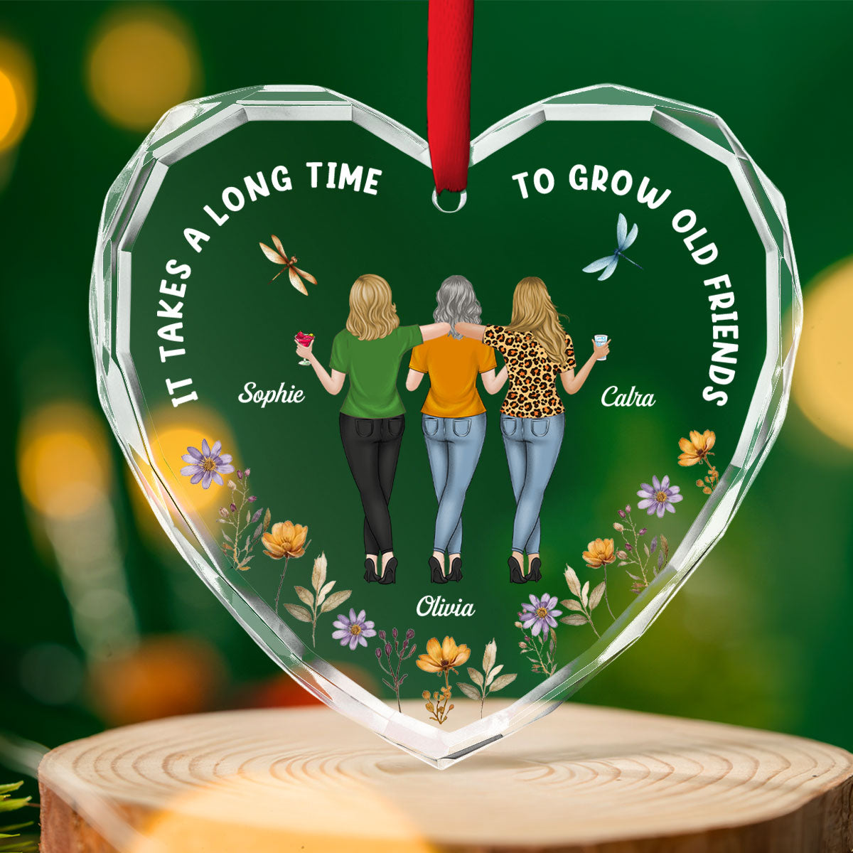 Our Hearts Are Very Old Friends - Personalized Custom Glass Ornament