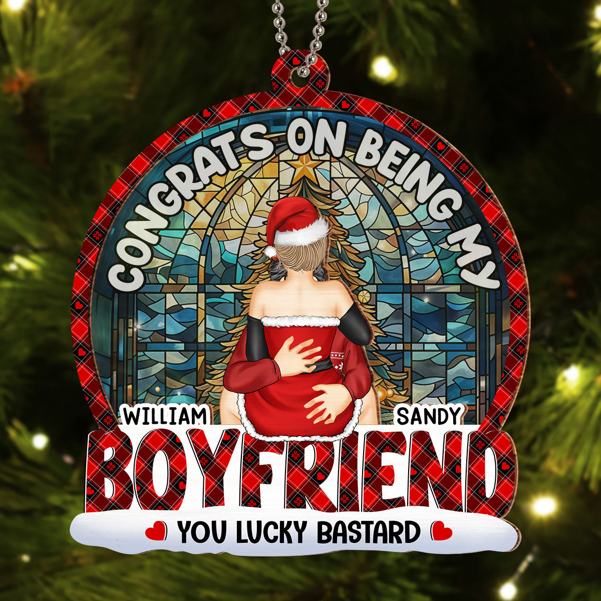 Congrats On Being My Boyfriend - Personalized Custom Suncatcher Ornament