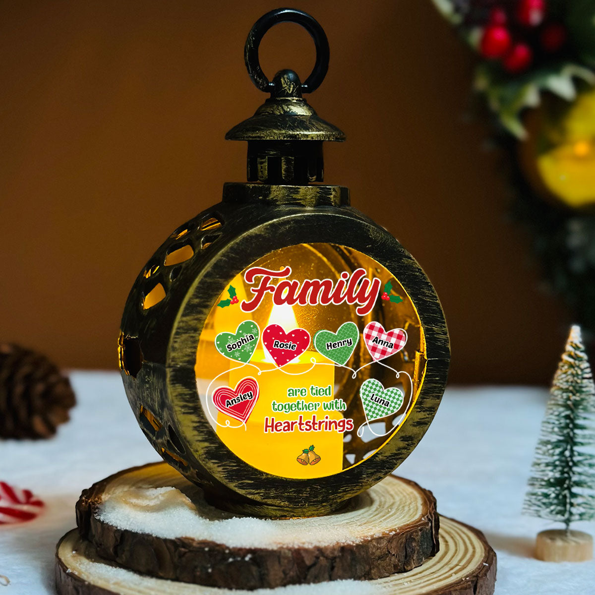 Heartstrings - Personalized Custom Christmas Lantern